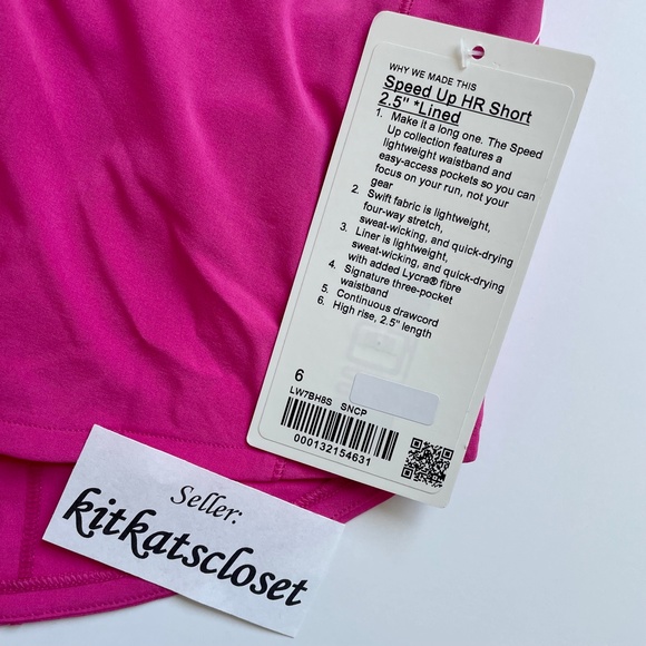 🆕 sonic pink - NWT lululemon speed up high-rise HR short 2.5" lined size 6 - Picture 2 of 8